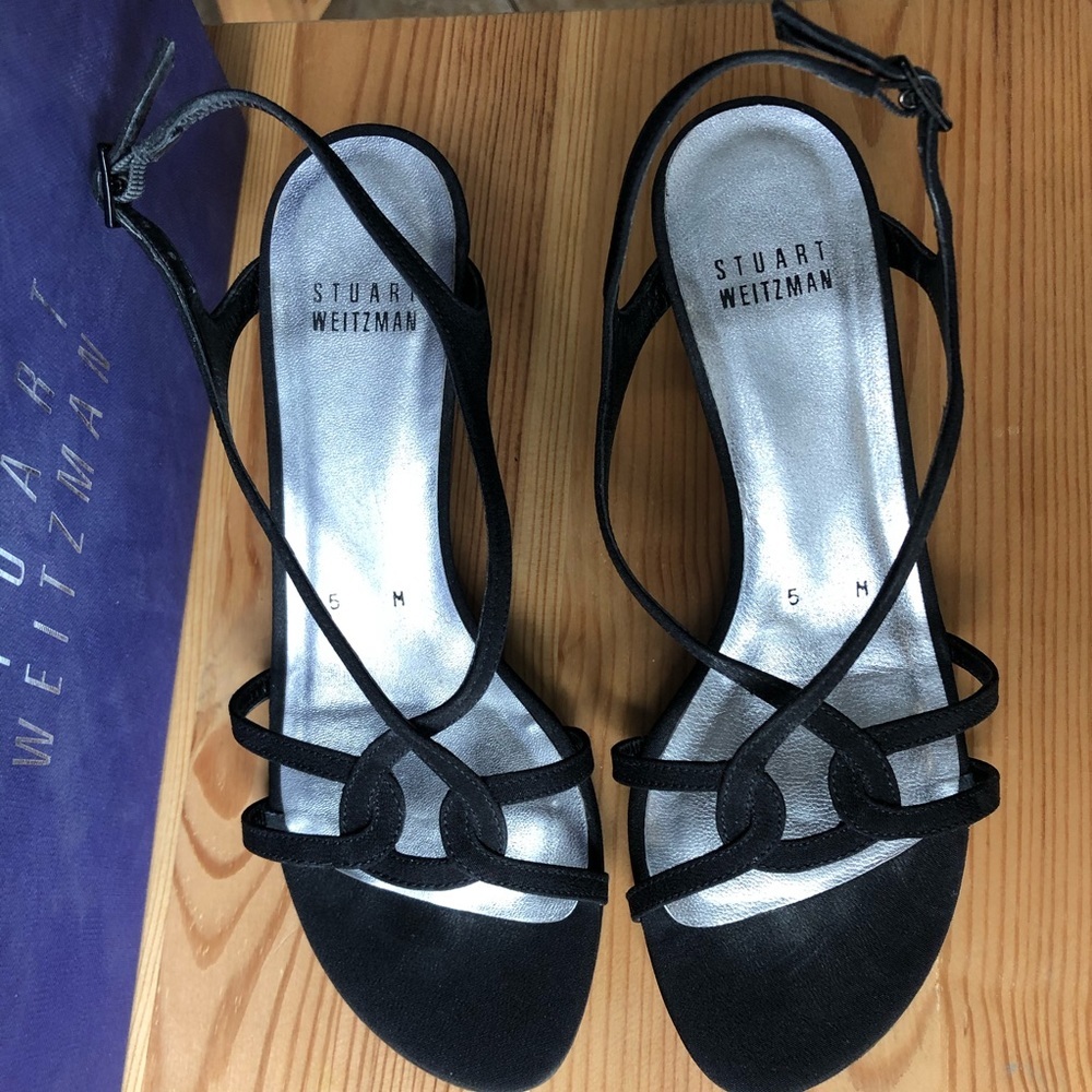 Stuart weitzman black leather shoes Sz 5M